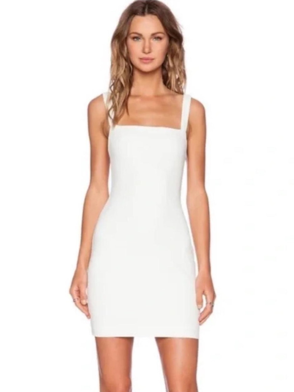 Vintage Solace London White Square-Neck Bodycon Dress Size 3 (XS)